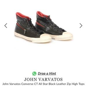 Converse John Varvatos Leather High Tops Size 3